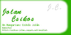 jolan csikos business card