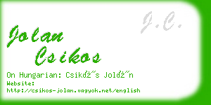 jolan csikos business card